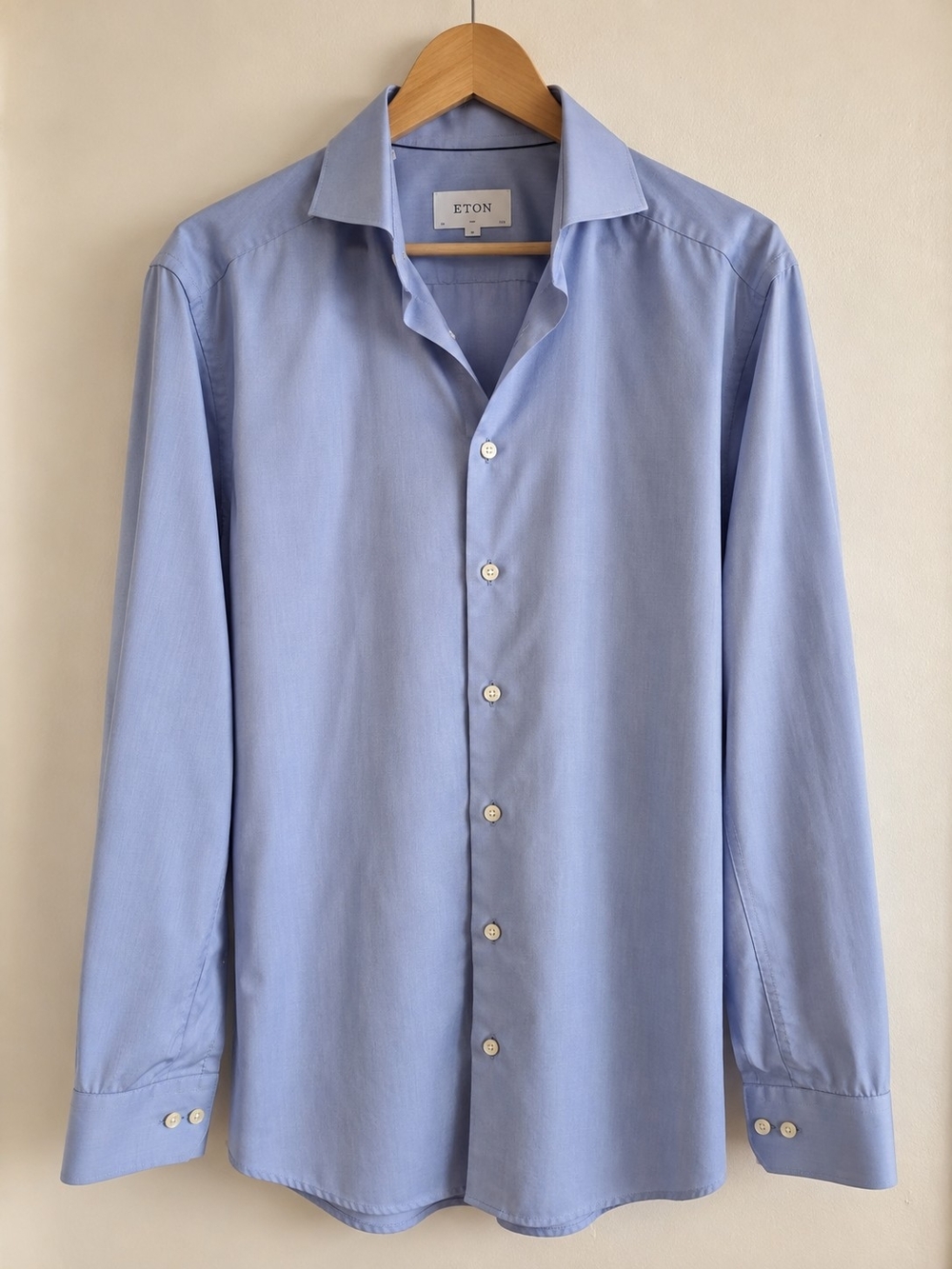 Eton Slim Fit Dress Shirt Men’s 16 41 Light Blue Long Sleeve